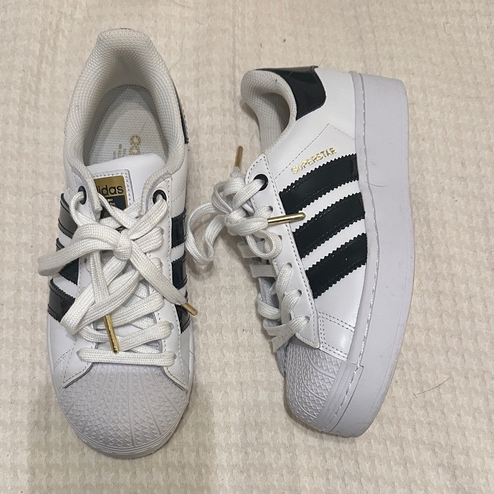 Adidas Kids Sneakers White with Black Stripes